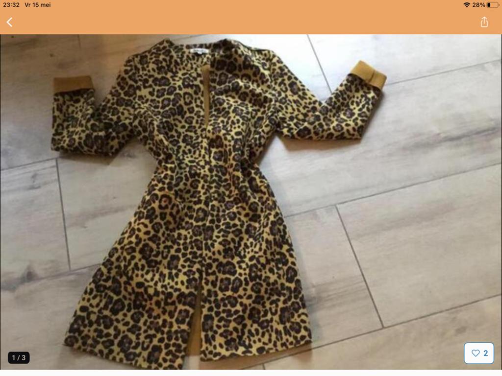 Nieuw lang tijger print jasje! Maat S, Ophalen of Verzenden, Nieuw, Maat 36 (S), Bruin