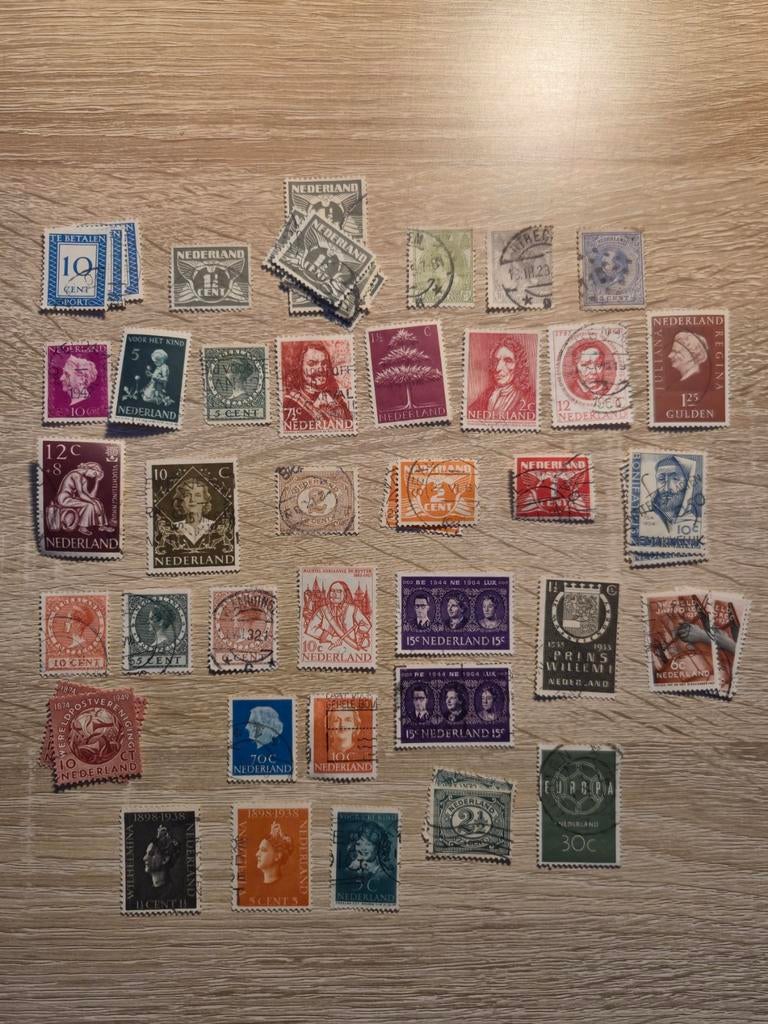 Losse set zeer oude Nederlandse postzegels., Ophalen of Verzenden