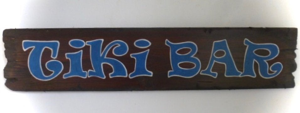 Houten Tiki Bar Bord/beach/strand/surf/Hawai/zomer/mancave, Boho, Hout, Meerkleurig, Decoratieobject