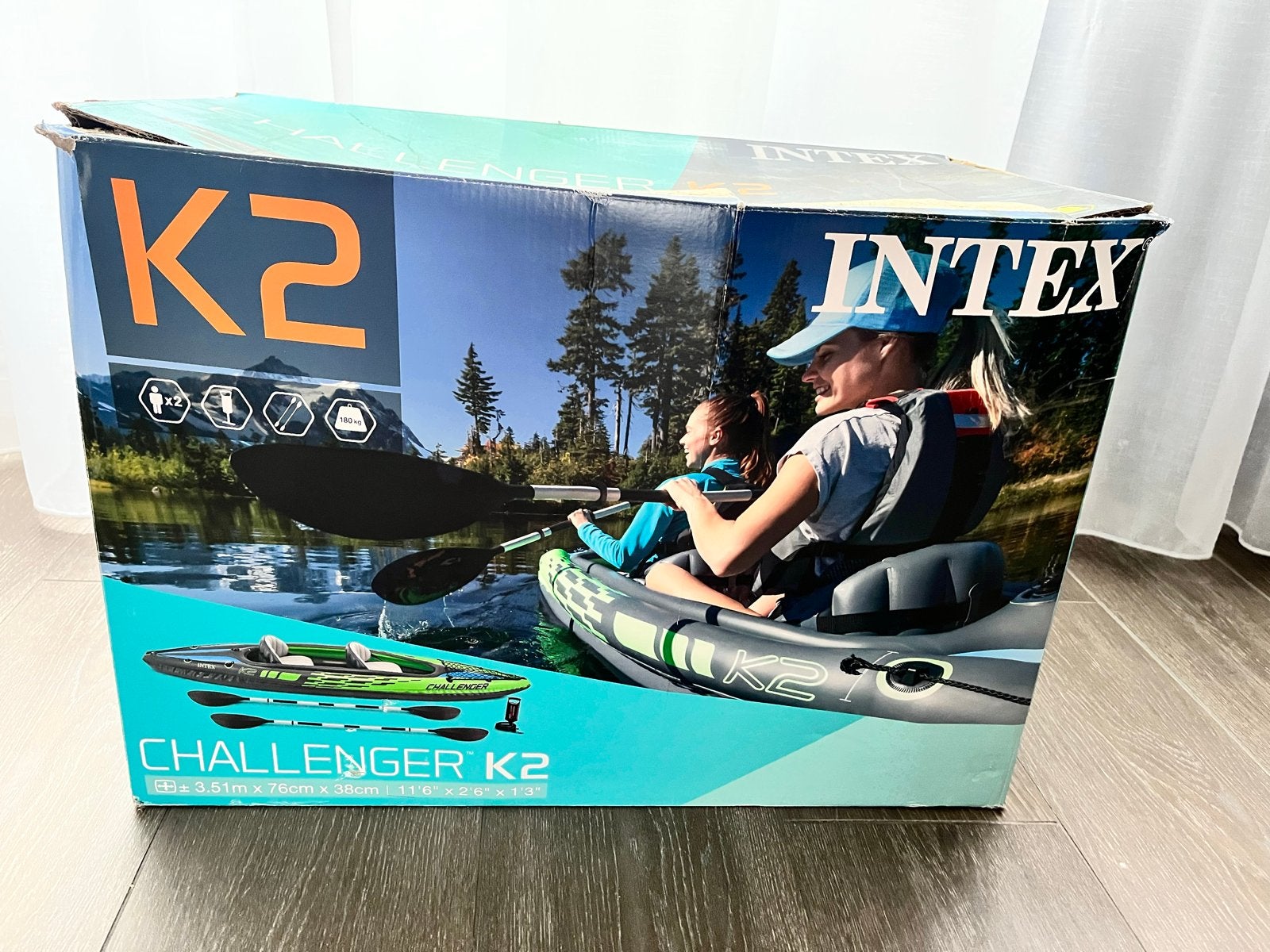 Intex Challenger K2 Kajak - Tweede kansje, Ophalen, Opblaasbaar, Gebruikt, 2-persoons