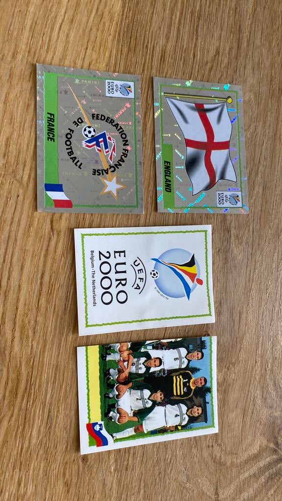 4 x panini euro 2000, Ophalen of Verzenden, Zo goed als nieuw, Buitenlandse clubs, Poster, Plaatje of Sticker