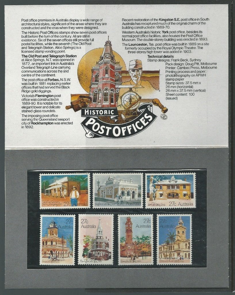 AUSTRALIE 1982 Postkantoren in Presentatie mapje, MINT., Verzenden, Postfris
