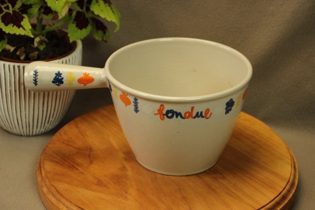 Le creusert fondue pan, Ophalen of Verzenden, Gebruikt, Gietijzer, Le Creuset