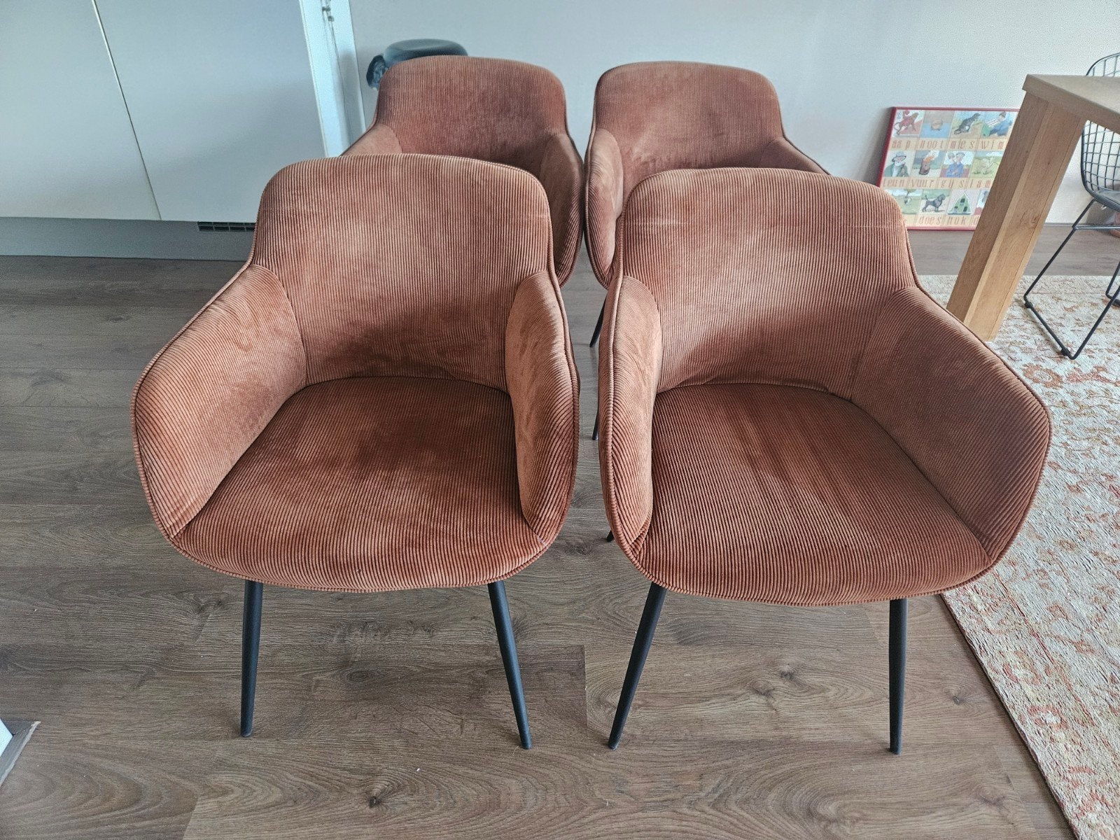 Eetkamerstoelen, Huis en Inrichting, Stoelen, Ophalen, Gebruikt, Stof, Vier