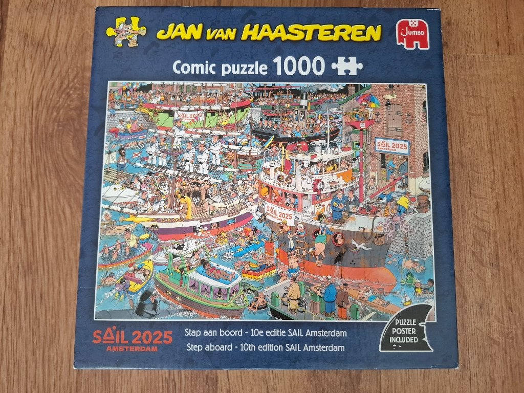JAN VAN HAASTEREN Puzzel - Stap aan Boord - 1000 Stukjes, Ophalen of Verzenden, 500 t/m 1500 stukjes, Zo goed als nieuw, Legpuzzel
