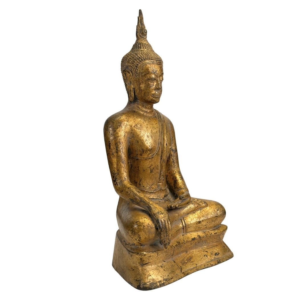 Boeddhabeeld – Thais verguld brons, Antiek en Kunst, Overige herkomsten, Ophalen of Verzenden, Beeld, Brons
