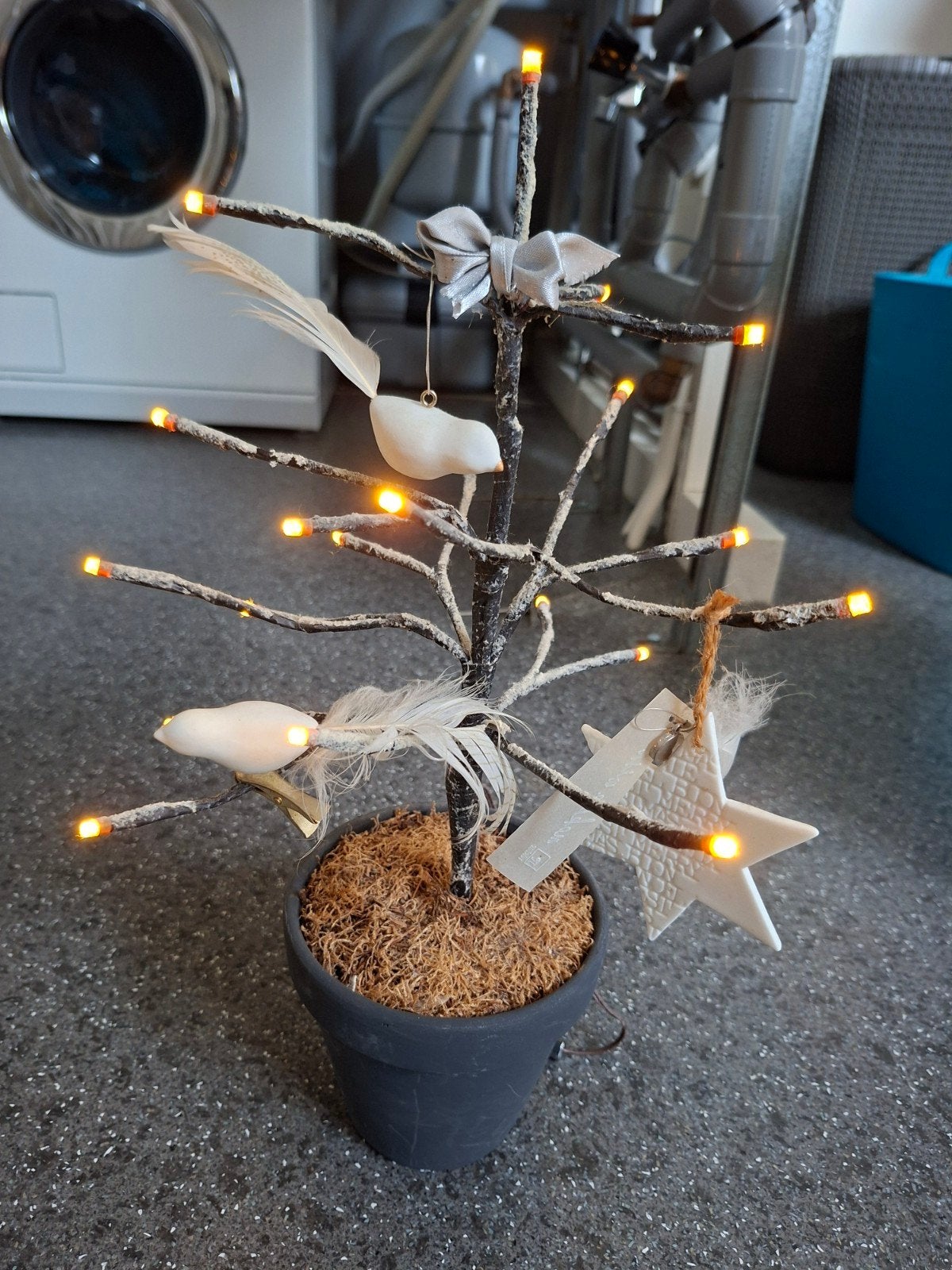 Winter boompje met led lampjes en sneeuw!, Ophalen, Zo goed als nieuw