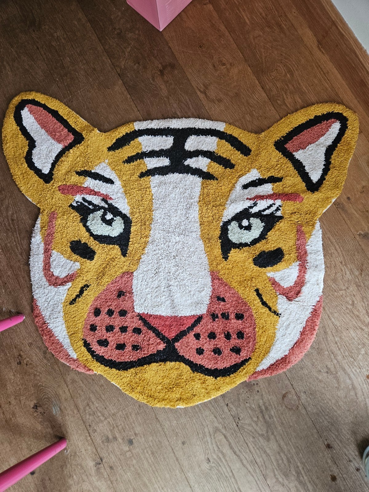 Leuk tijger vloerkleed, ongeveer 80cm doorsnede, Ophalen, Gebruikt, 50 tot 100 cm, 50 tot 100 cm