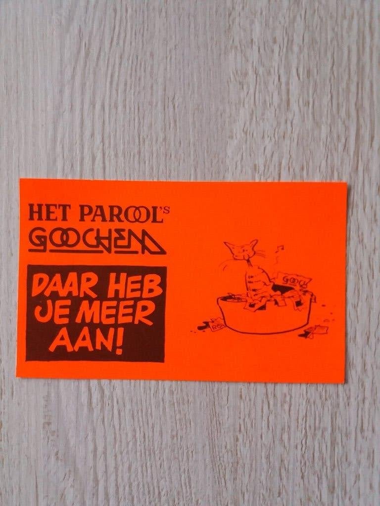 sticker Het Parool's Goochem Daar heb je meer aan ! ( rood ), Ophalen of Verzenden, Zo goed als nieuw, Bedrijf of Vereniging