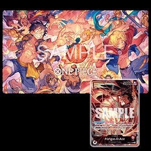 One Piece - official Playmat & card set Flame-Flame Fruit, Ophalen of Verzenden
