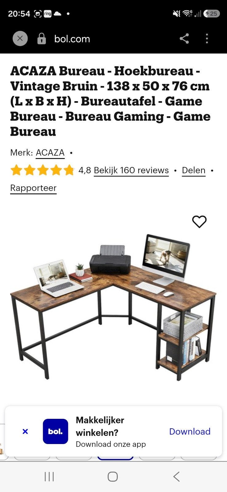 ACAZA Bureau/Hoekbureau, Ophalen, Zo goed als nieuw