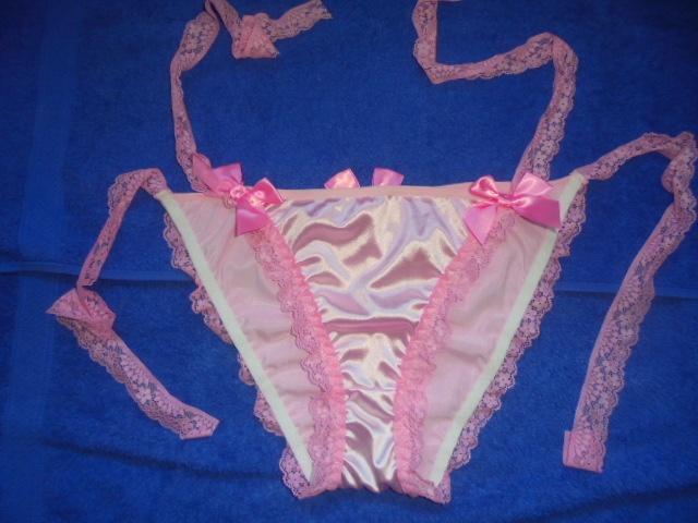 satijn sissy slipje (kan ook voor de heren), Verzenden, Roze, Slip