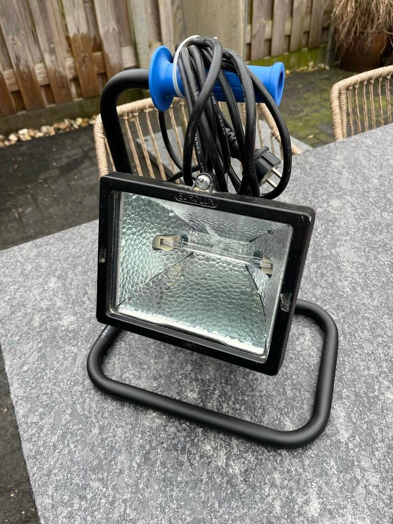 Eurolux Bouwlamp 300 Watt - Met 5 reserve lampen, Doe-het-zelf en Verbouw, Bouwverlichting, Ophalen, Met statief, Zo goed als nieuw