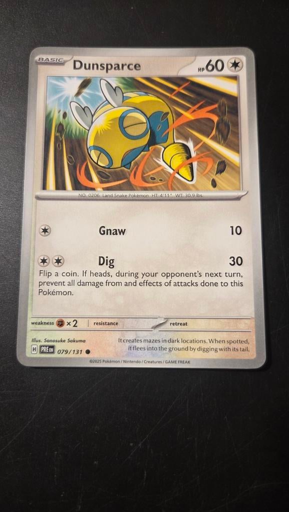 Dunsparce 079/131 Prismatic Evolution, Hobby en Vrije tijd, Verzamelkaartspellen | Pokémon, Zo goed als nieuw, Losse kaart, Verzenden