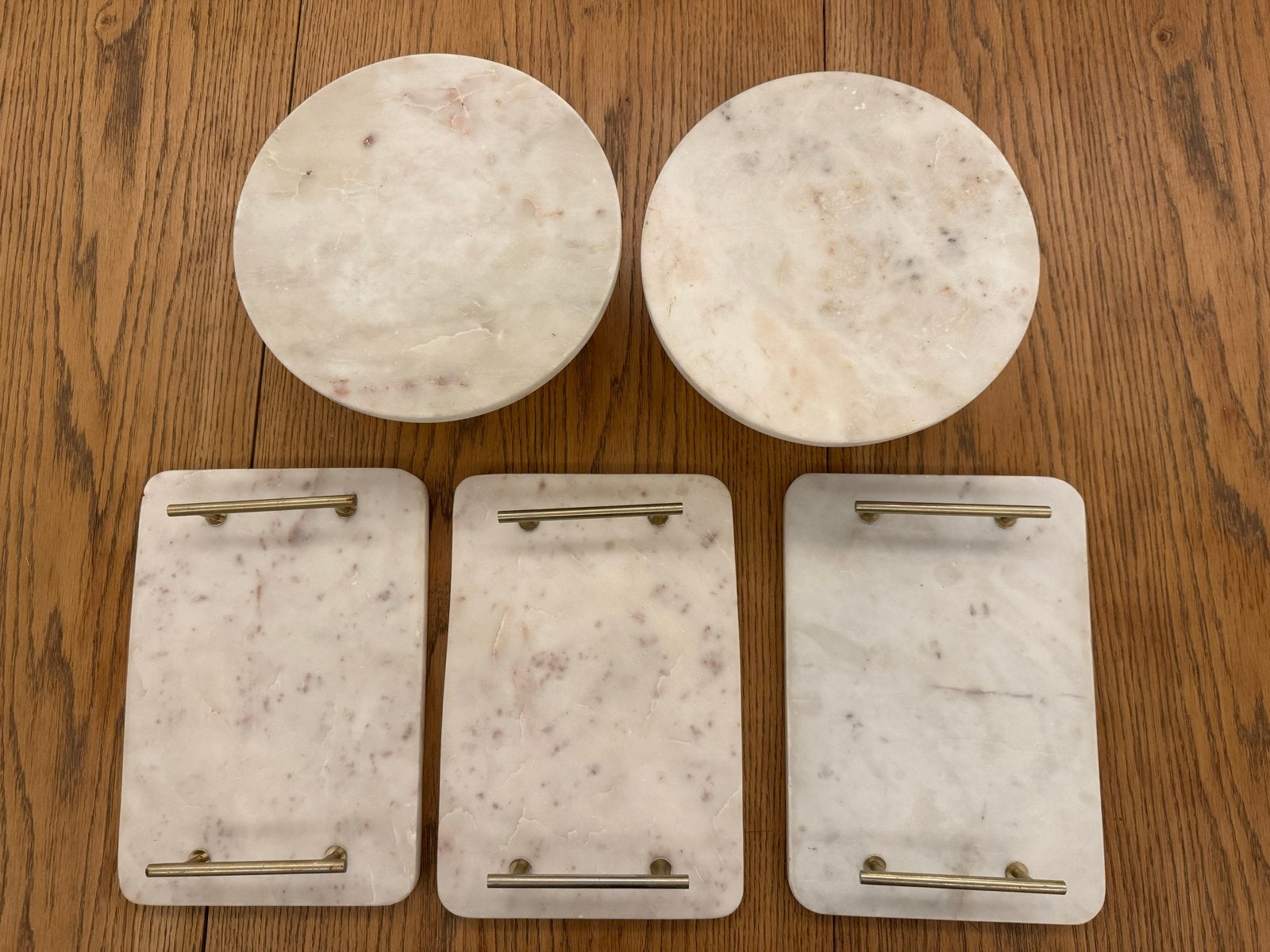 Marmeren plateaus, Huis en Inrichting, Gebruikt, Serveerplank, Ophalen of Verzenden, Met handvatten