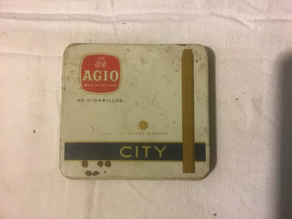 Antiek Agio City sigarenblikje - Vintage verzamelobject, Ophalen of Verzenden