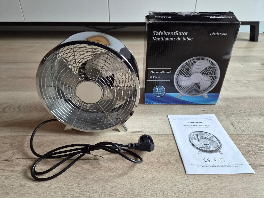 Tafelventilator chroom, Ophalen of Verzenden, Zo goed als nieuw, Tafelventilator