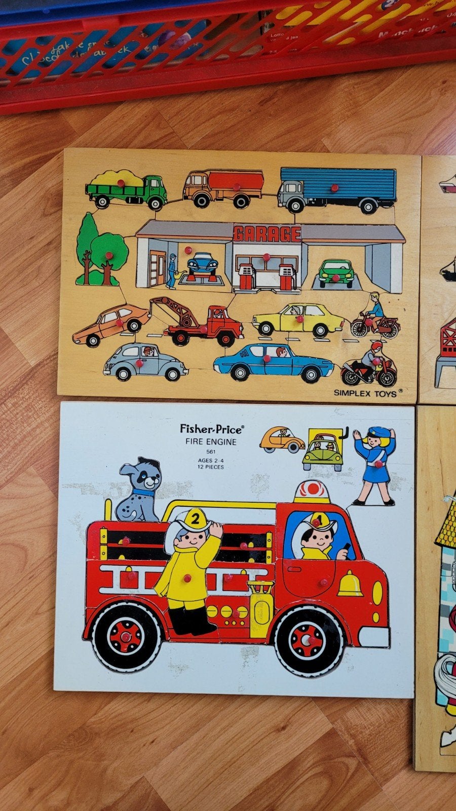 4 Vintage Houten Puzzels: Simplex & Fisher-Price, Ophalen, Gebruikt, Overige typen