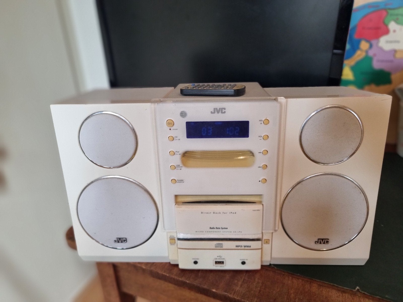 Zeldzaam JVC Mini Hifi Systeem UX-LP remote, Ophalen of Verzenden, Cd-speler, JVC