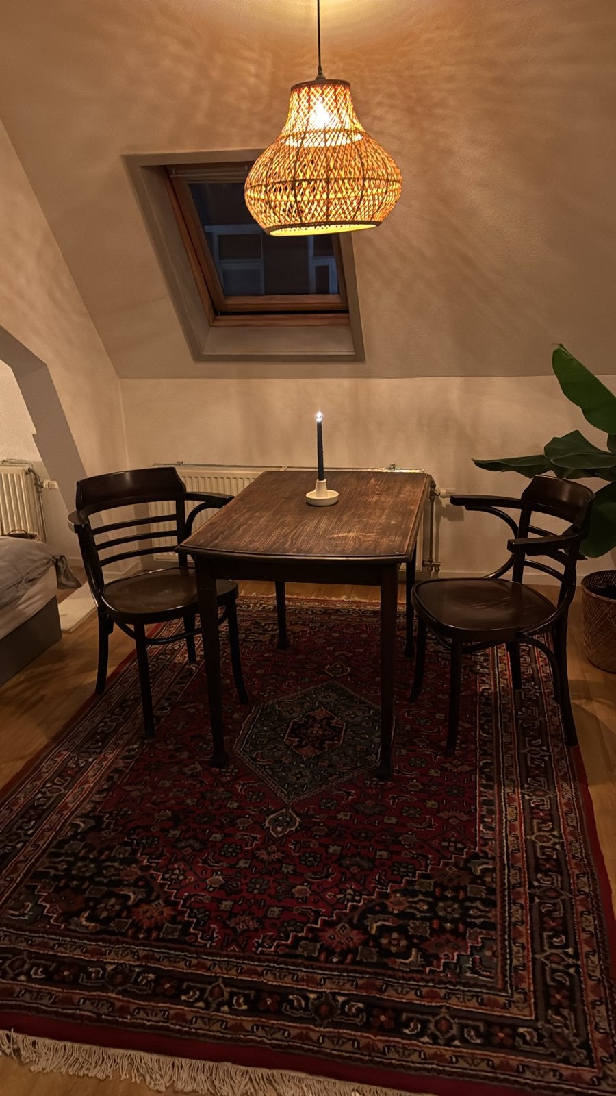 Eettafel met twee stoelen, Gebruikt, 100 tot 150 cm, Tot twee personen, Rechthoekig