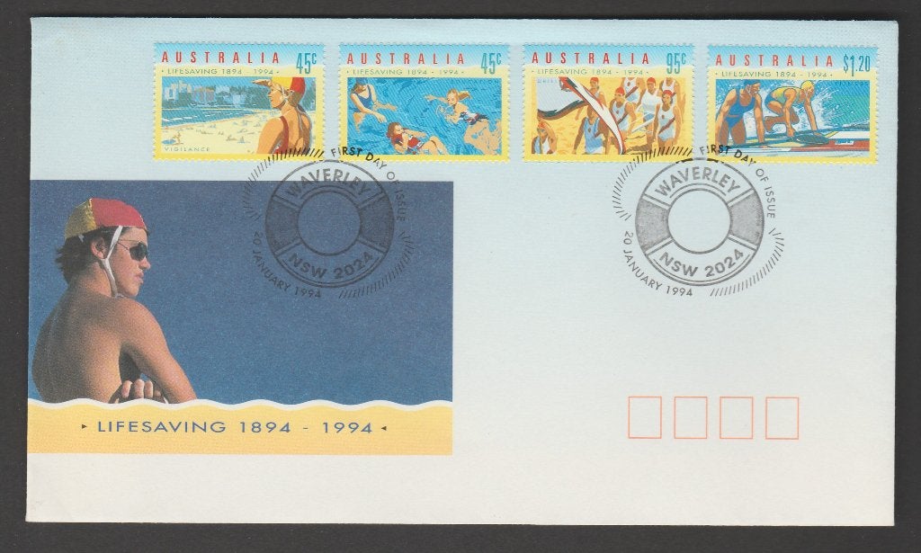 Australië - FDC Michelnr 1385-1388 - 100 jr reddingsbrigade, Verzenden, Postfris