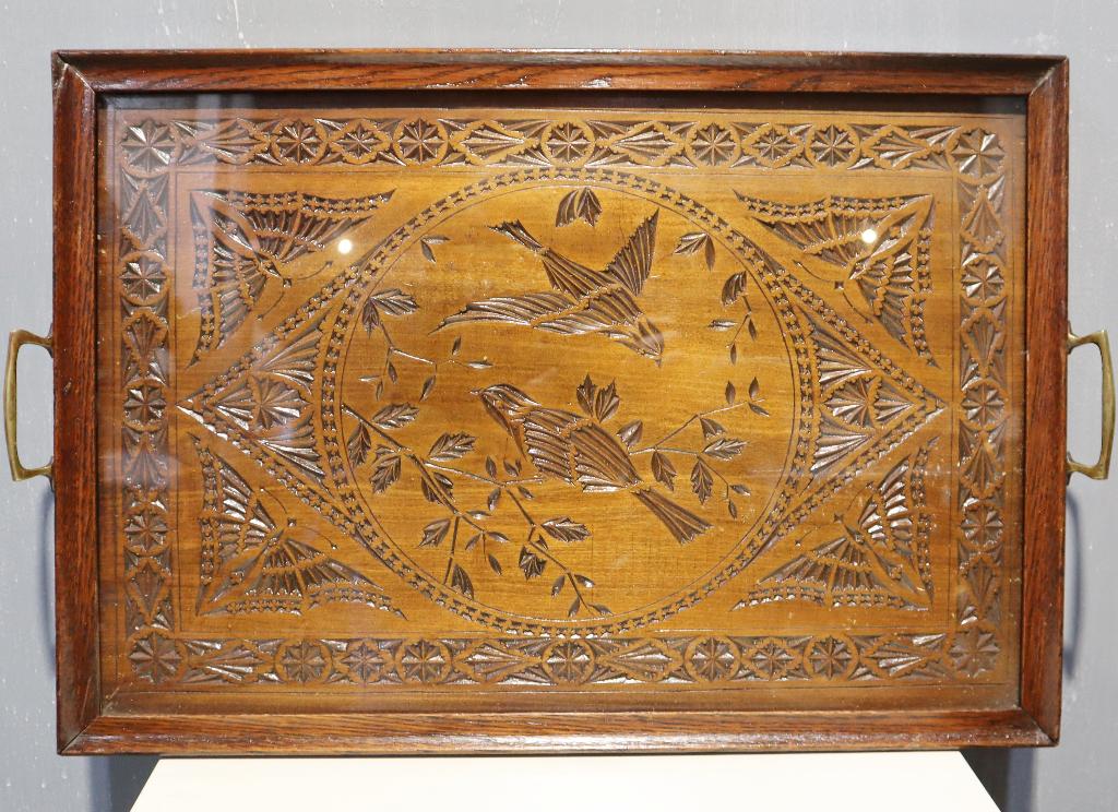 Art Deco dienblad met Friese kerfsnede, Antiek en Kunst, Ophalen of Verzenden