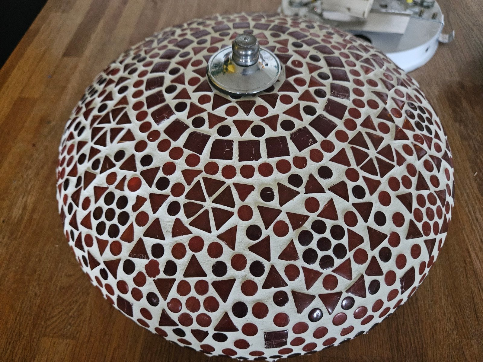 Set van 2 Mozaïek Plafondlampen - rood en blauw, Ophalen, Overige stijlen, Gebruikt, Meerkleurig