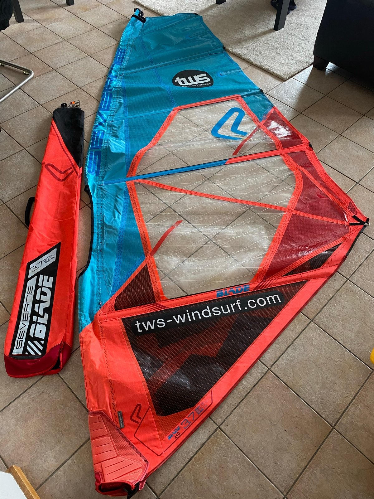 Te koop: Severne Blade 3.7 wavezeil, Watersport en Boten, Met draagtas, Minder dan 3.5 m², Ophalen of Verzenden, Zo goed als nieuw