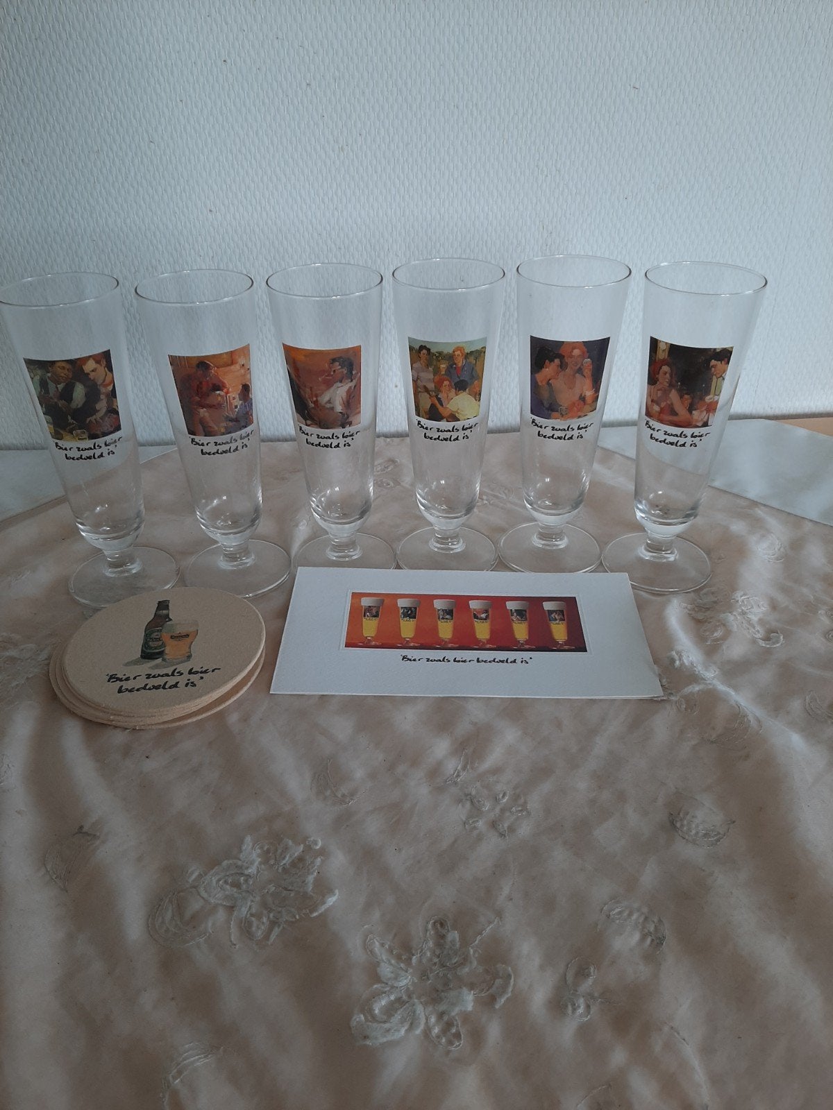 6 Heineken bierglazen,  boer zoals bier bedoeld is, Ophalen of Verzenden, Nieuw, Bierglas