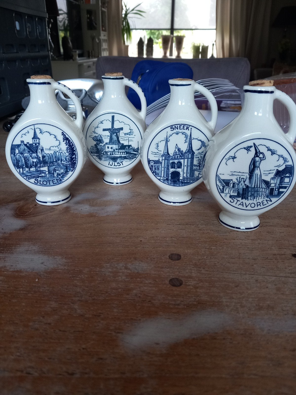 Delftsblauw Batavus 11 steden flesjes., Verzamelen, Ophalen of Verzenden, Gebruikt