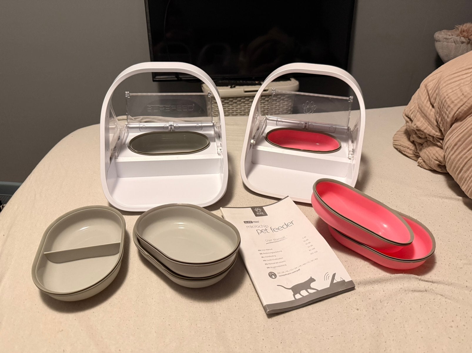 Surfeed microchip pet feeder 2 stuks, Dieren en Toebehoren, Kattenvoerbakken en Drinkbakken, Ophalen, Automatisch, Gebruikt