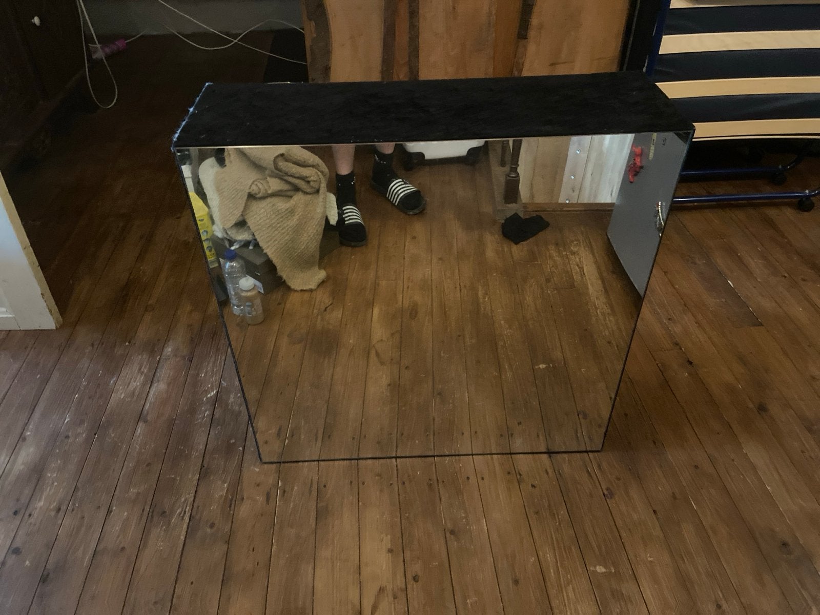 Spiegel bijzettafel / salontafel, Ophalen, Gebruikt, 75 tot 100 cm, Minder dan 100 cm