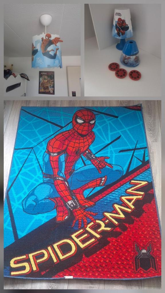 Vloerkleed en 2 lampjes van spiderman, Ophalen, Gebruikt, Meisje, Wit