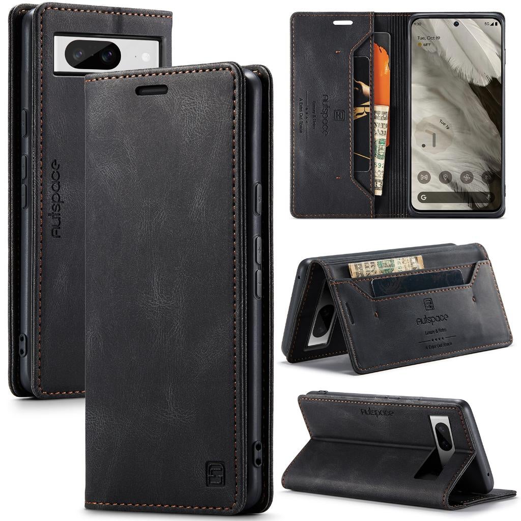 Luxe Flip Case met Kaarthouder voor Google Pixel 8 _ Zwart, Verzenden, Nieuw, Hoesje of Tasje