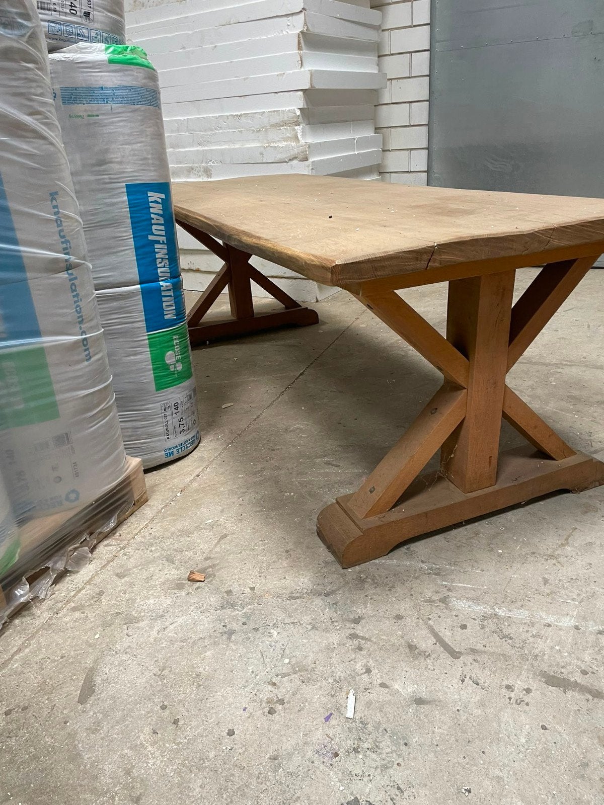 Eiken eettafel  recht met kloosterpoot afmeting 230x 92cm, Huis en Inrichting, Ophalen, Rechthoekig, 200 cm of meer, 50 tot 100 cm