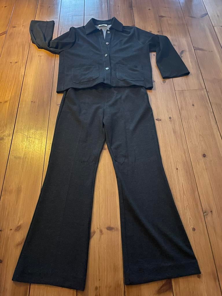 Mooie antraciet grijs pak La Salle Amsterdam, L, Kleding | Dames, Ophalen of Verzenden, Zo goed als nieuw, Maat 42/44 (L), Grijs