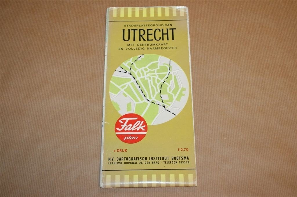 Stadsplattegrond Utrecht - Falk plan - Ca 1960 !!, Gelezen, Ophalen of Verzenden, Landkaart, 1800 tot 2000
