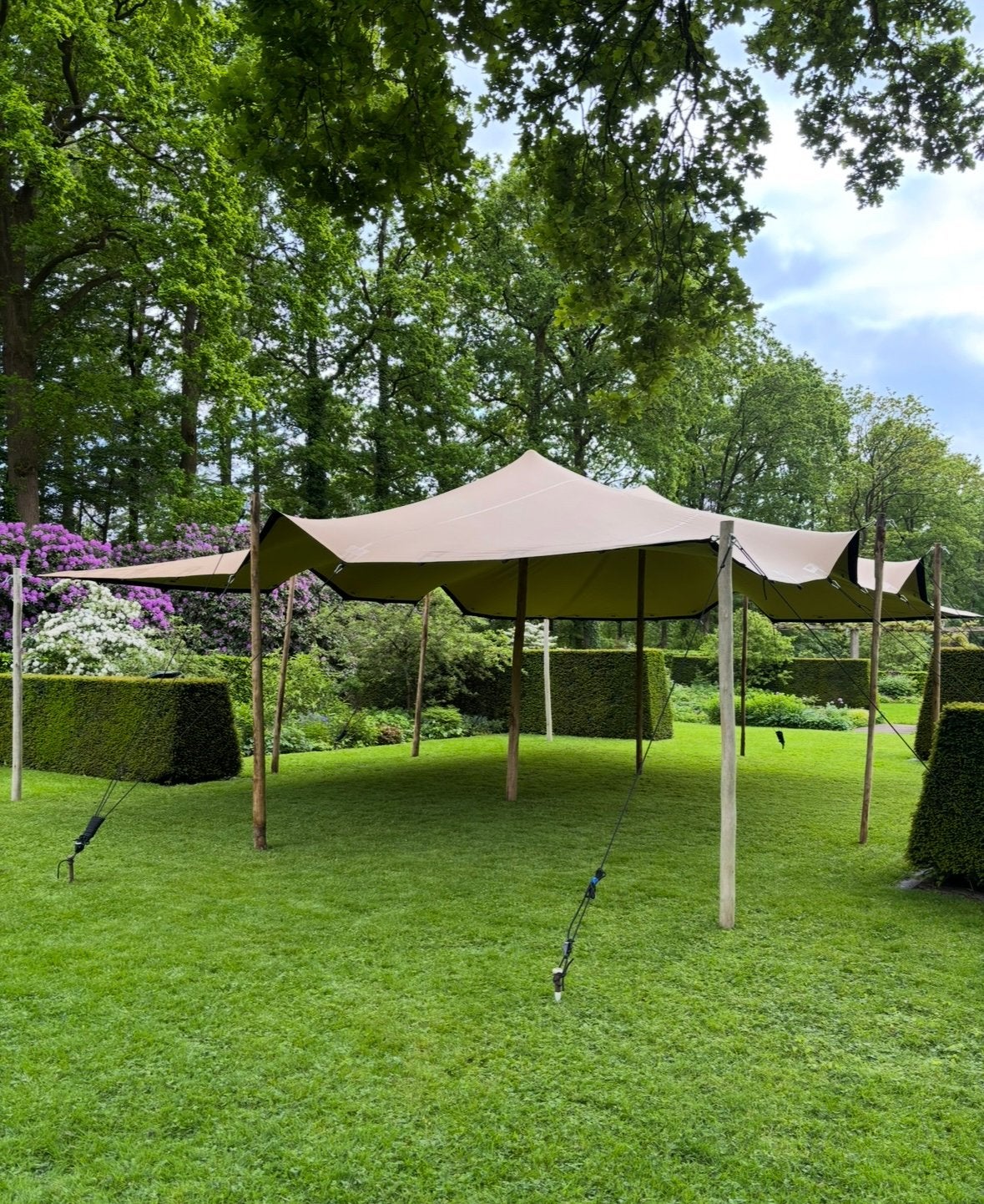 Stretchtent verhuur 7.5 x 10.5 incl. Op/afbouw en transport, Ophalen, 8 meter of meer, 6 meter of meer