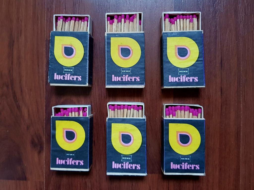 Vintage 70s HEMA lucifers doosjes, Verzenden, Zo goed als nieuw, Overige typen