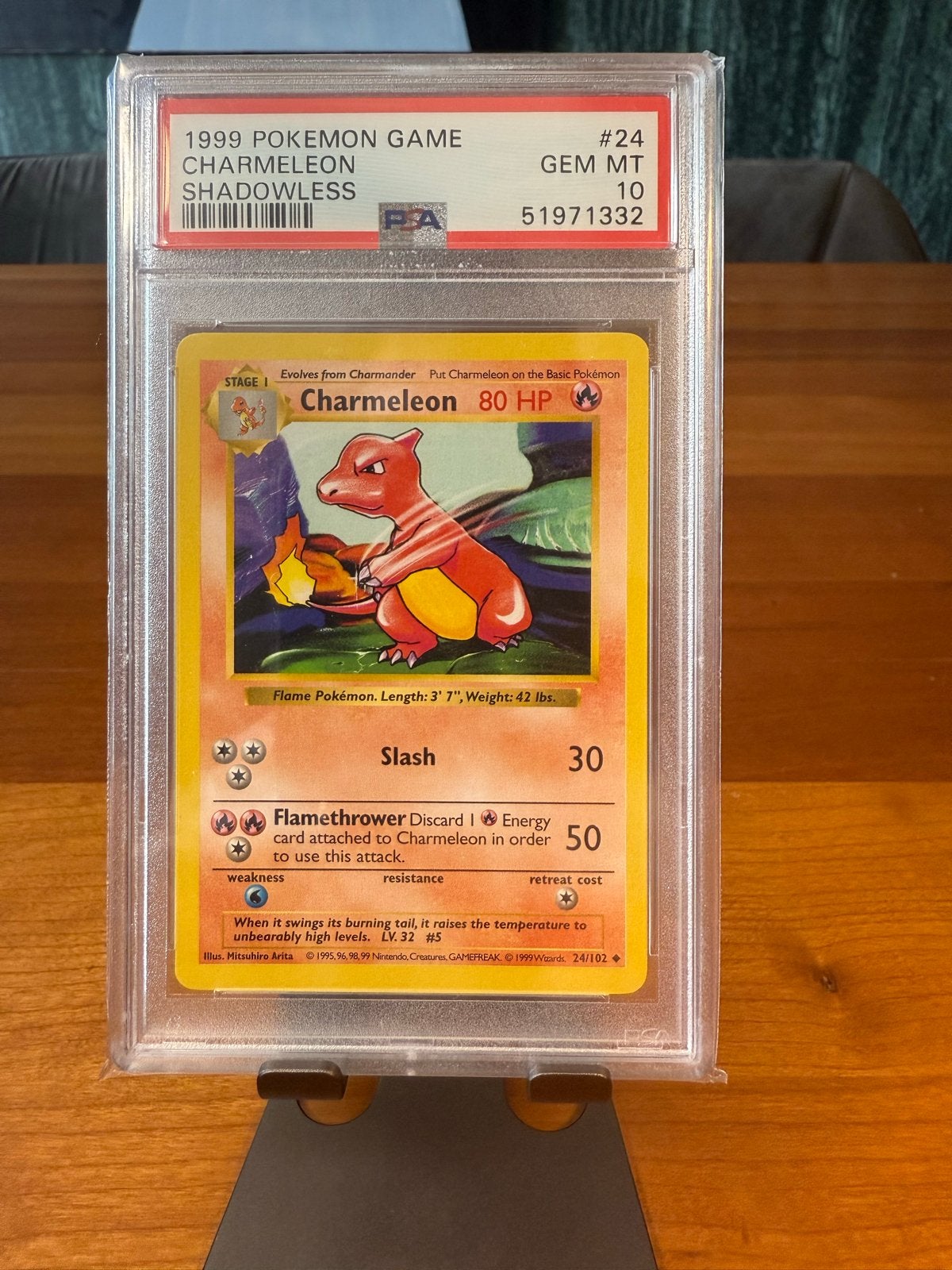 Charmeleon (Shadowless) #24 - Base Set (1999) - PSA 10, Verzenden, Nieuw, Losse kaart