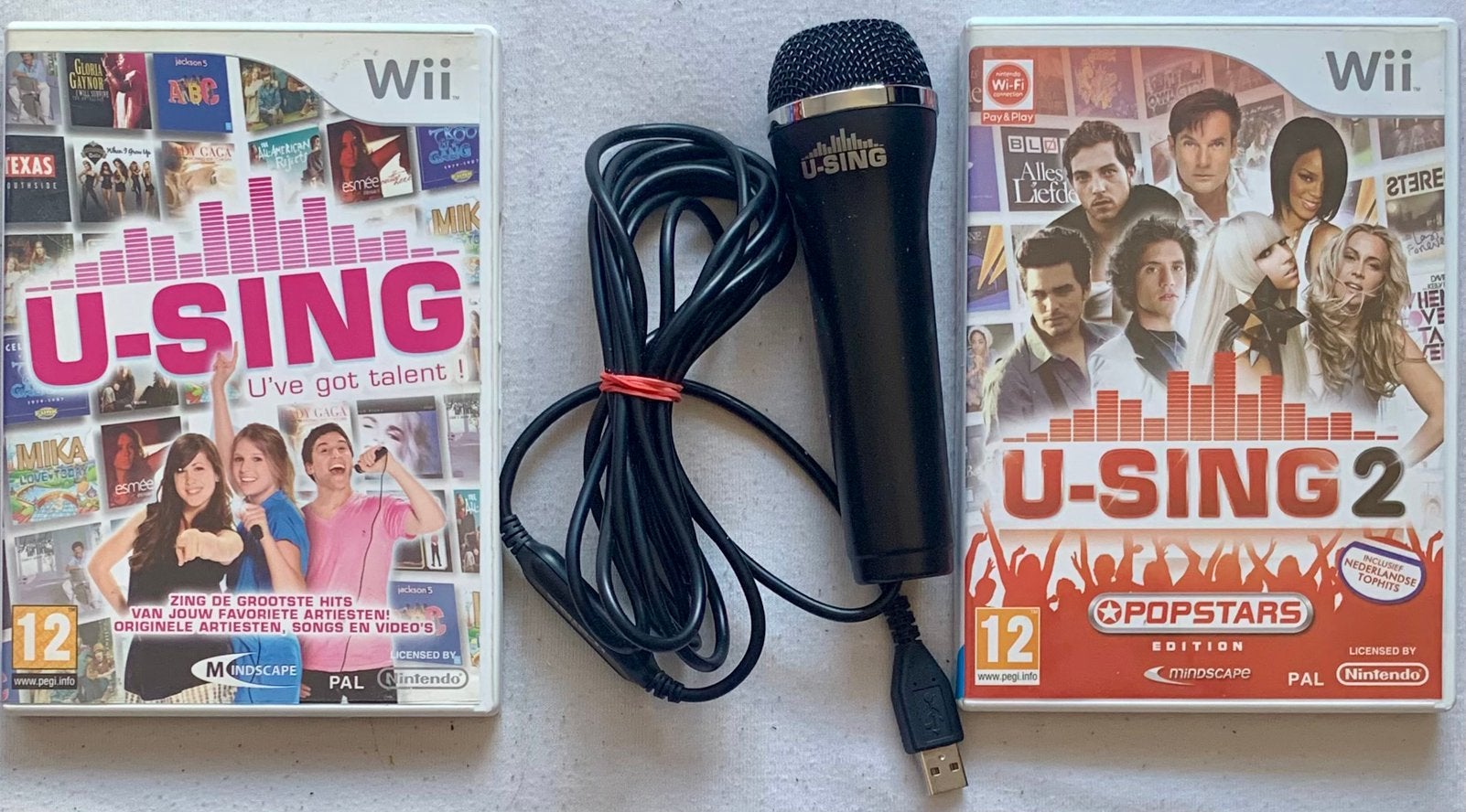 U-Sing + U-Sing 2 [Wii] met Microfoon, Muziek, 2 spelers, Ophalen of Verzenden, Zo goed als nieuw