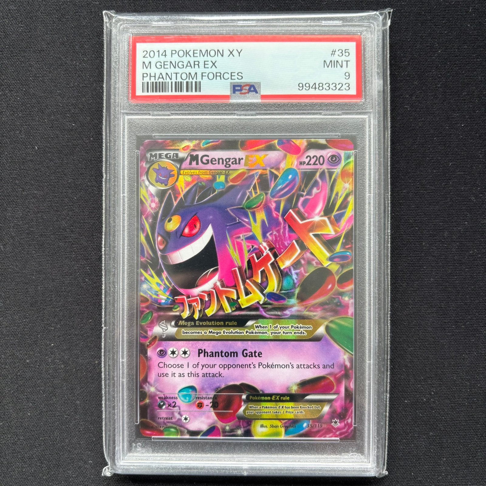 M Gengar EX #35 Phantom Forces PSA 9, Ophalen of Verzenden, Zo goed als nieuw