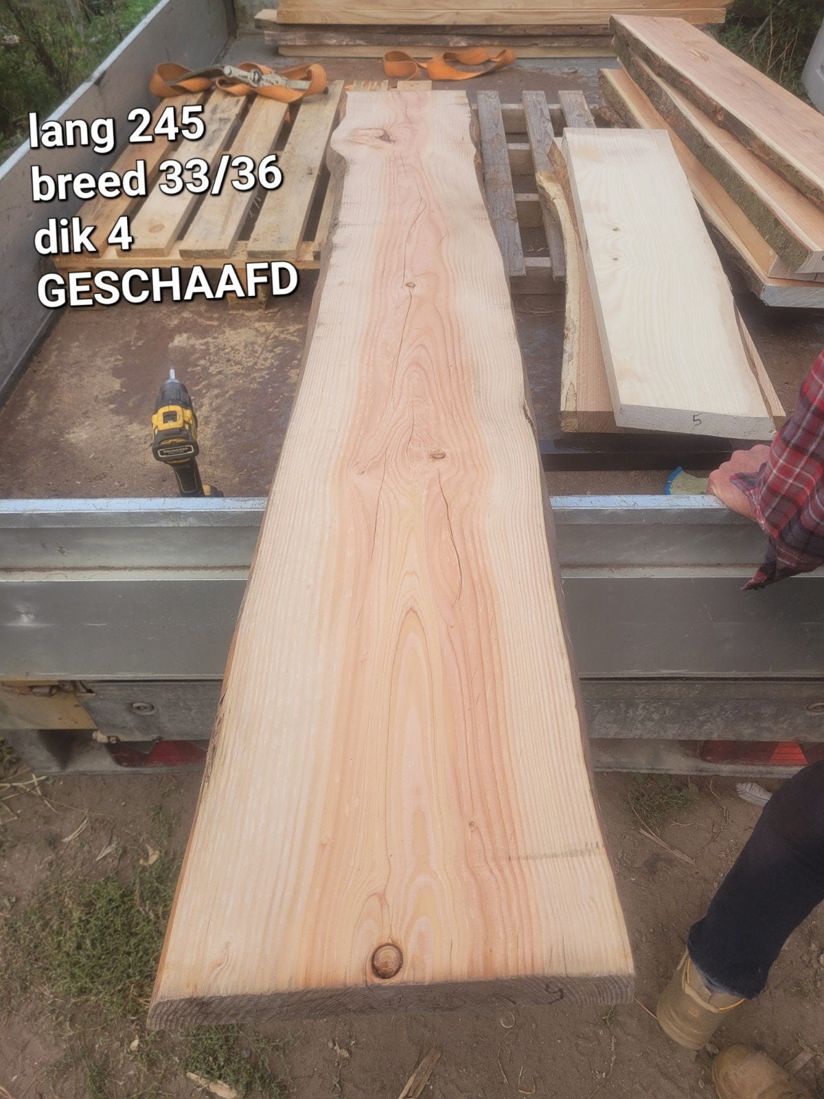 schaaldeel boomplank wandplank vensterbank DOUGLAS GESCHAAFD, Ophalen of Verzenden, Nieuw, 250 cm of meer, Palen