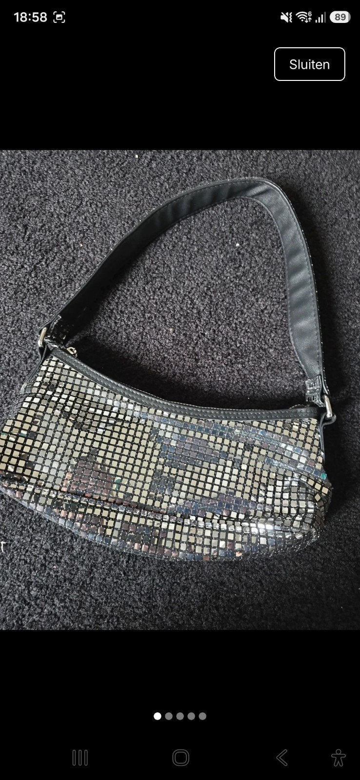 Zilveren glitter schoudertasje H&M Divided, Ophalen of Verzenden, Gebruikt, Overige kleuren, Schoudertasje