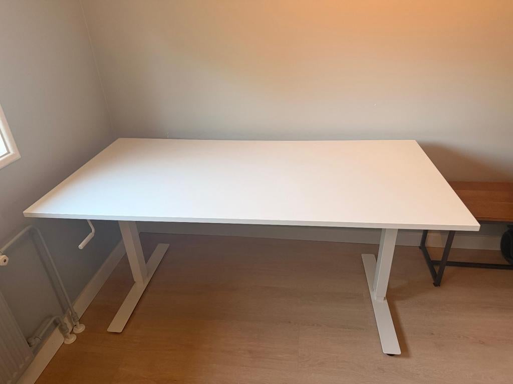 IKEA SKARSTA Zit sta verstelbaar bureau wit 160x80 cm, Ophalen, Zit-sta bureau, 160 cm, Gebruikt