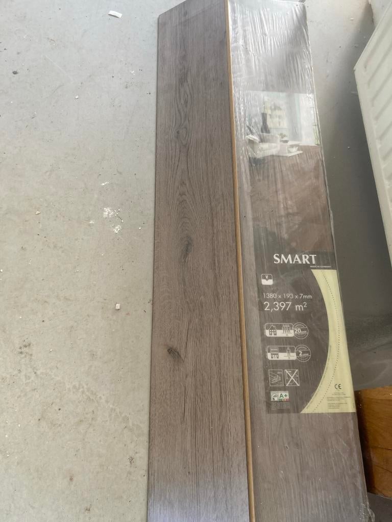 Nieuw laminaat, 4m2 1380x193x7mm, SMART, Ophalen, Kunststof, Nieuw, Minder dan 5 m²