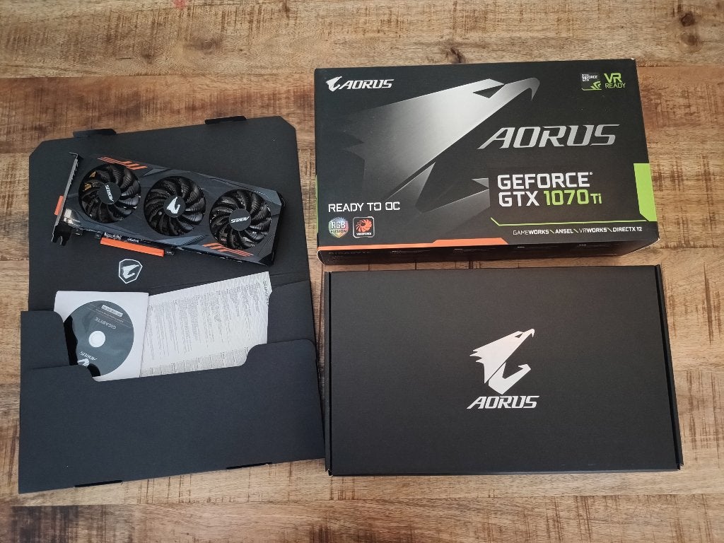 Gigabyte AORUS GeForce GTX 1070 Ti 8GB – Compleet in doos, PCI-Express 3, Gebruikt, HDMI, Ophalen of Verzenden