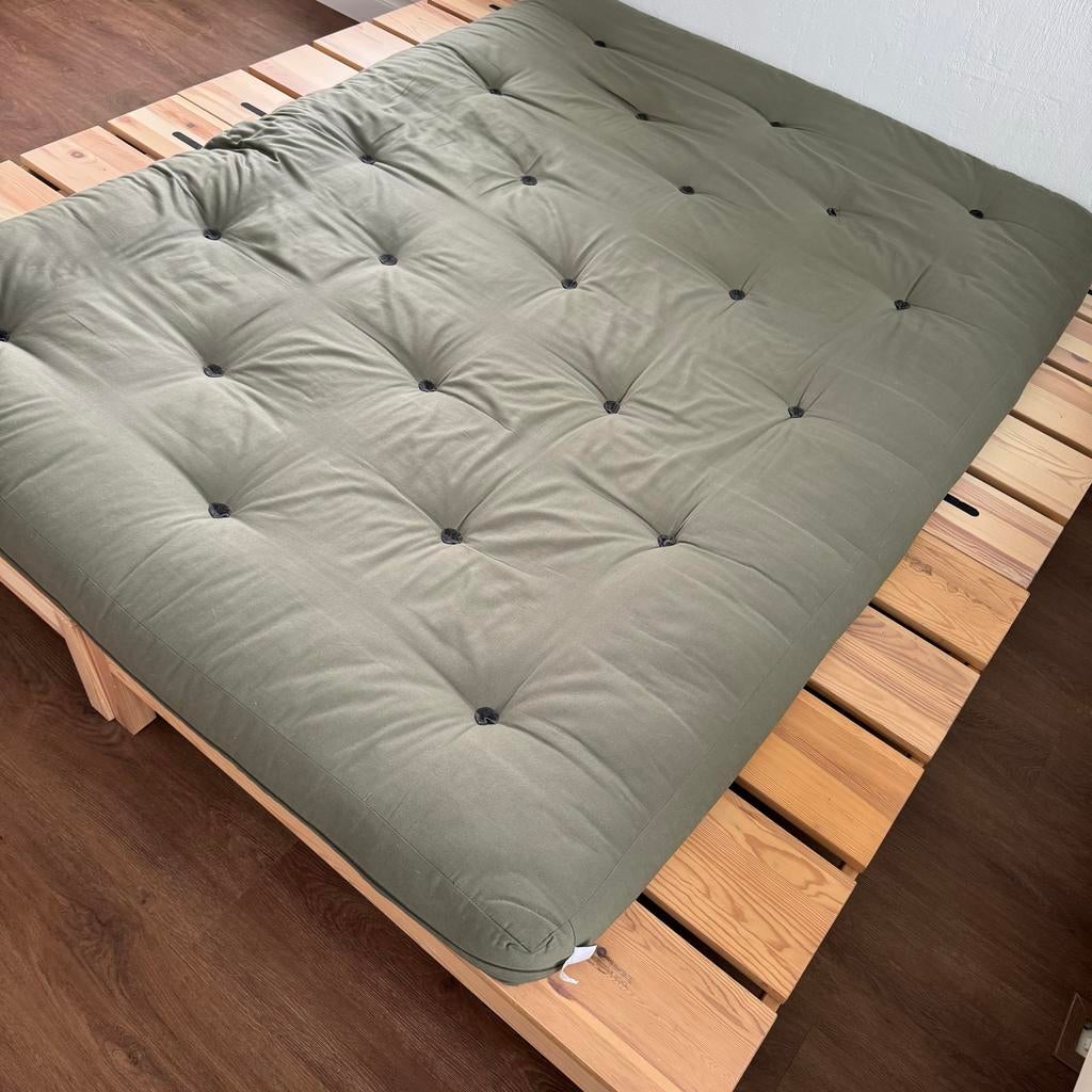 Japans futon matras 140x200 Nagaoka Latex, Huis en Inrichting, Tweepersoons, Zo goed als nieuw, Matras, 200 cm