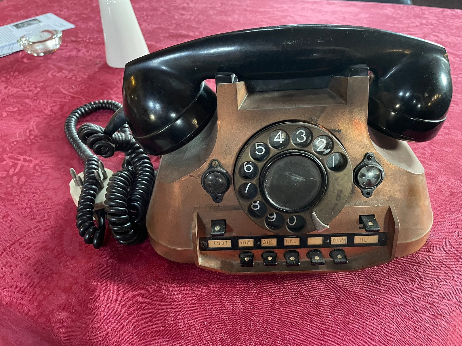 Telefoon antiek koper PTT tafelmodel draaischijf Ericson, Ophalen of Verzenden, Zo goed als nieuw
