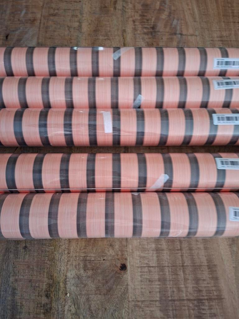 Zelfklevend Behang met Houtpatroon - 5 Rollen (60x1000 cm), Ophalen of Verzenden, 25 tot 50 m², Bruin, Houtpatroon